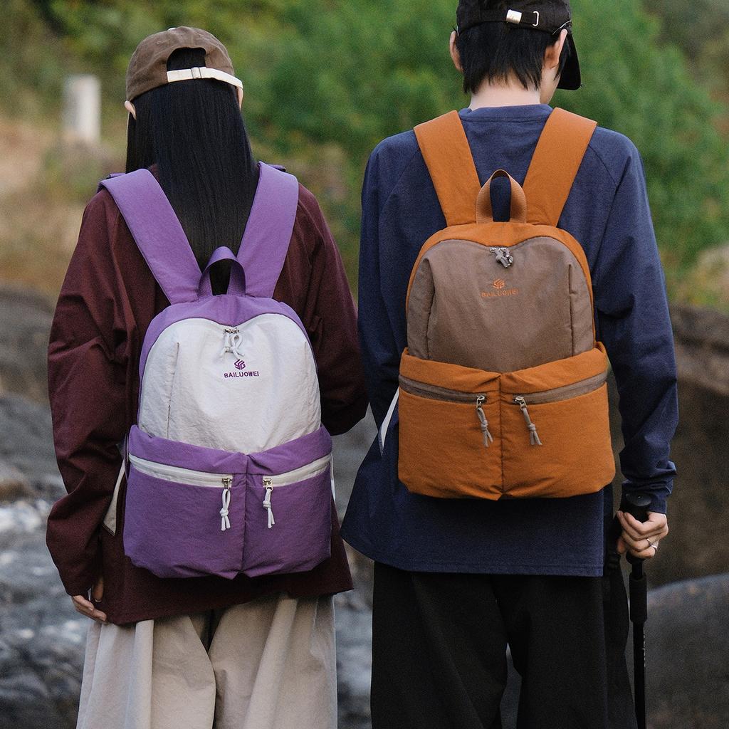 Schoolbag Travel Outdoor Color Matching Backpack Female High School College Student Commuter Burden Reduction School Bag Male Sports Hiking