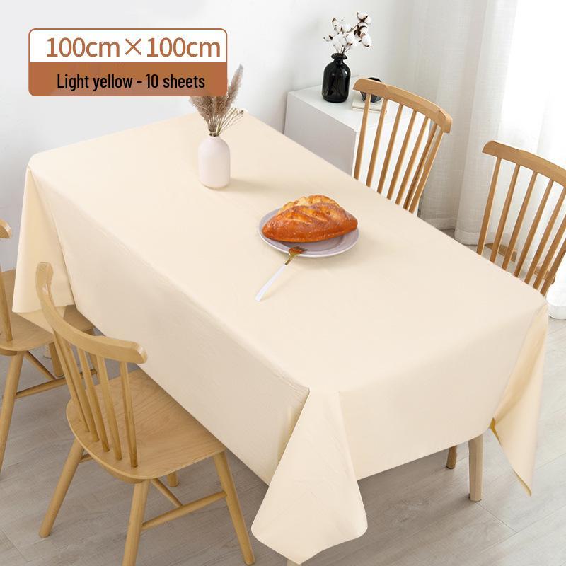 Thickened Waterproof Oilproof Stone Cloth Tablecloth for Round or Rectangular Tables