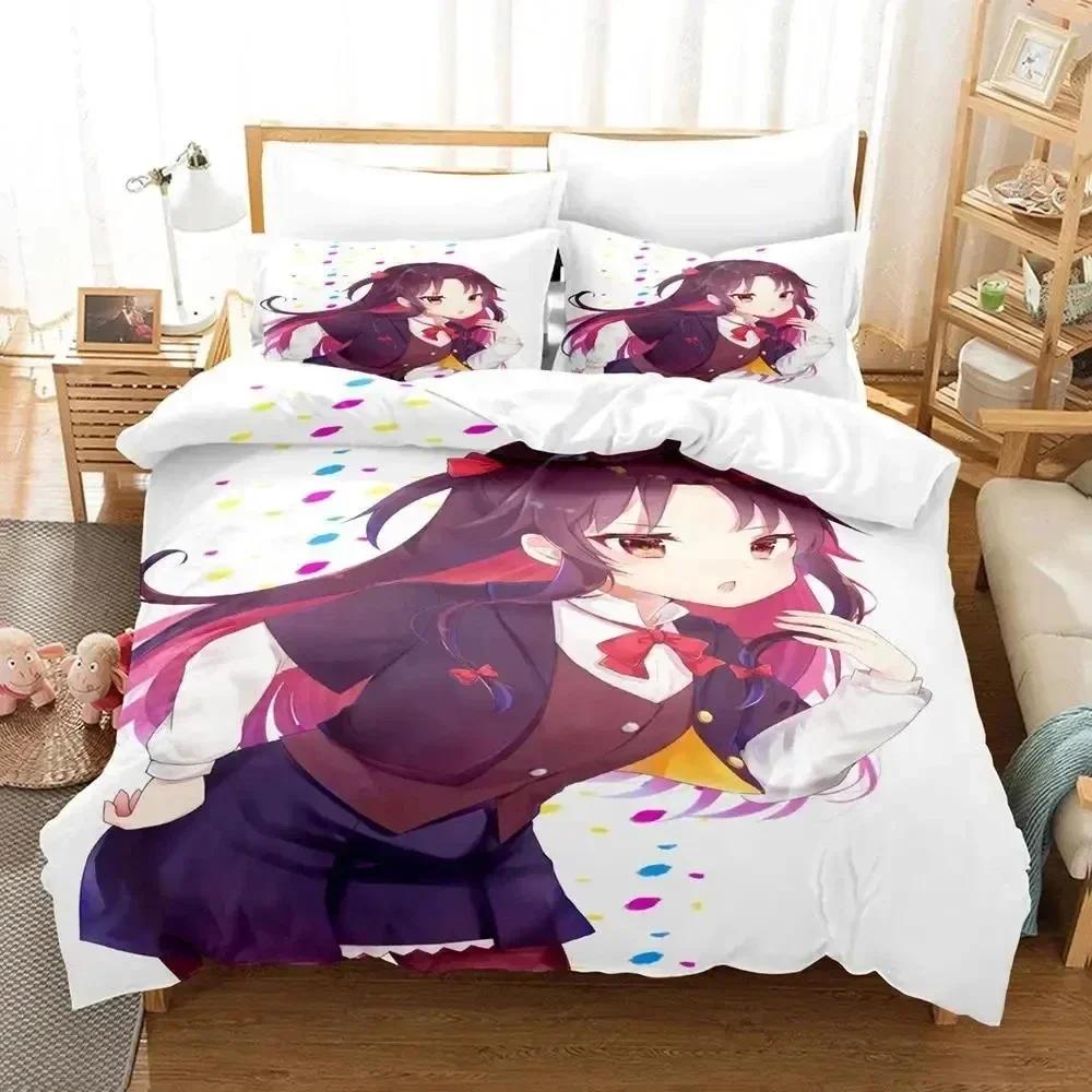 3D Anime The Ryuo's Work Is Never Done! Printed Bed Set Duvet Cover Pillowcase Bedding Set Bed Linen Sheet Quilt Cover Full Size