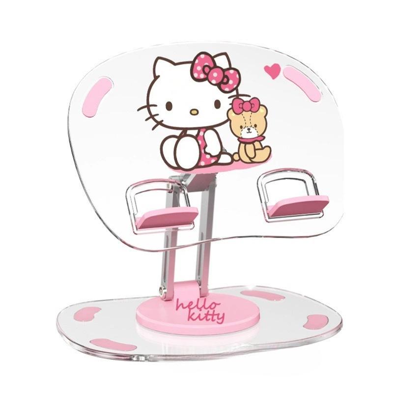 Acrylic Cartoon Cute Tablet Stand for TV Show Watching, Retractable Desktop Storage Rack, Transparent Design