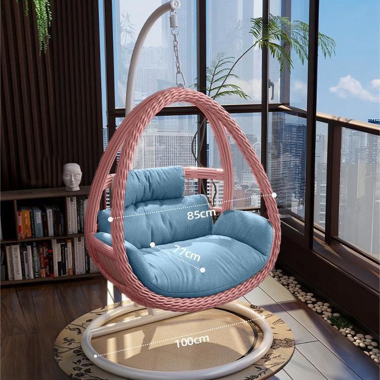 Indoor/Outdoor Rattan Hanging Basket Chair: Rocking Double Swing & Lazy Hammock