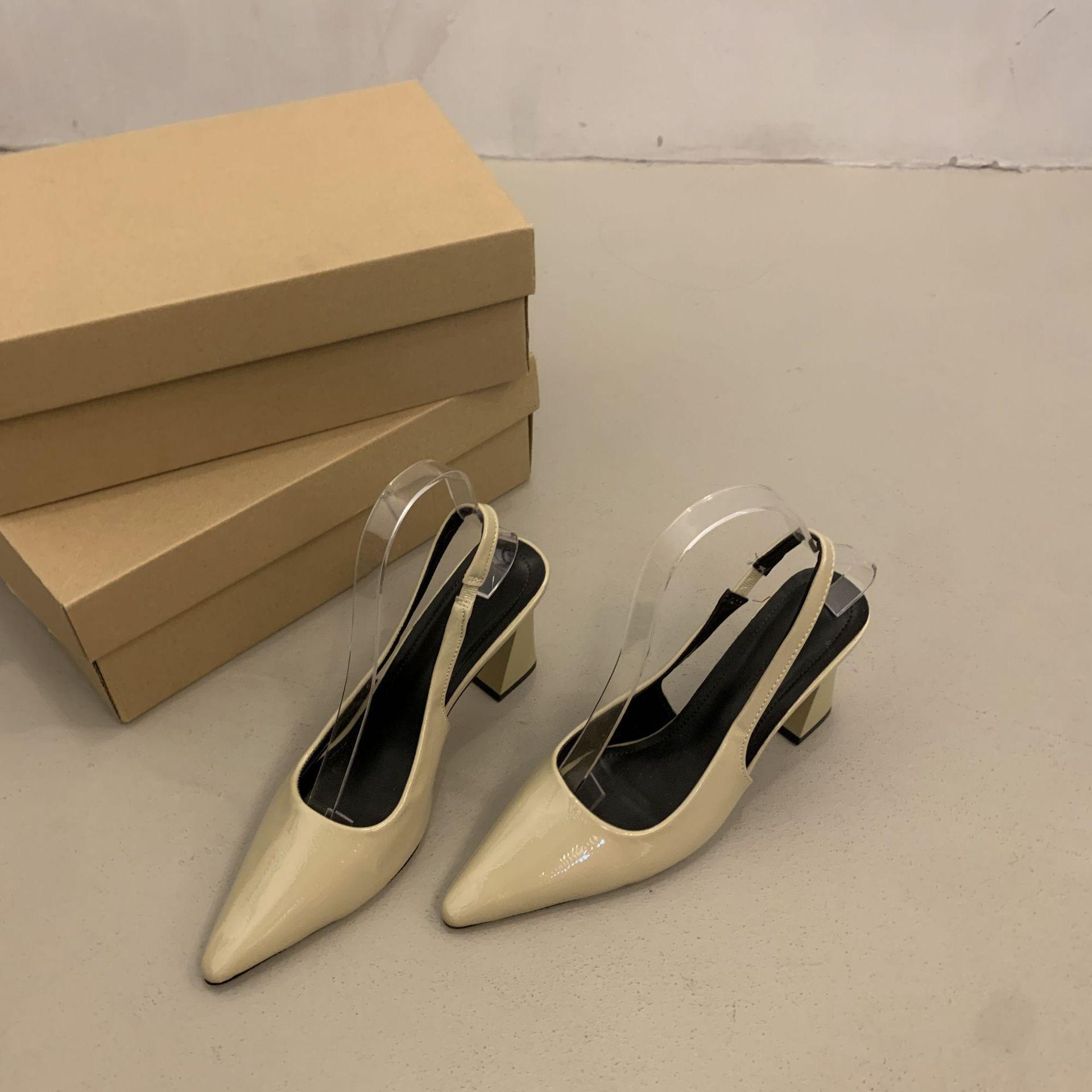 

French temperament bag head sandals women s 2025 summer new Korean version commuting light mouth high heels paint thick heel fashion shoes 39 светло-зеленый