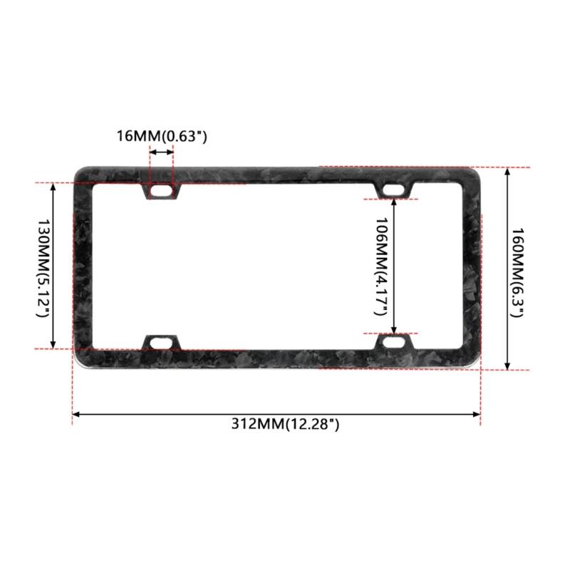 Carbon Fiber License Plate Frame Car License Plate Frame for Front & Rear 4 Hole License Plate Cover