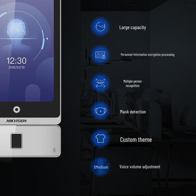Hikvision Face Recognition Access Control & Time Attendance Terminal CN Plug (adapter Included)