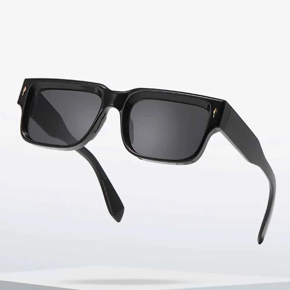JNPCXI Retro Square Sunglasses Women Leopard Stripes Shades UV400 Fashion Rivets Men Clear Gradient Sun Glasses