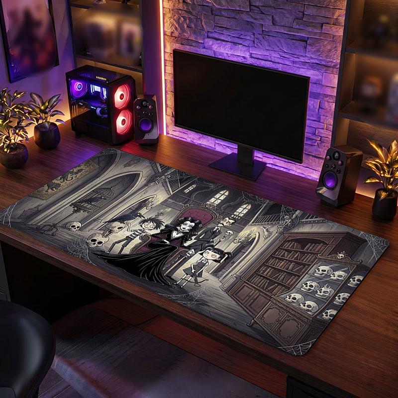 Big Mouse PadThe Addams Family Extended Soft Desk Mat Gaming Office Computer Table Decor Mat