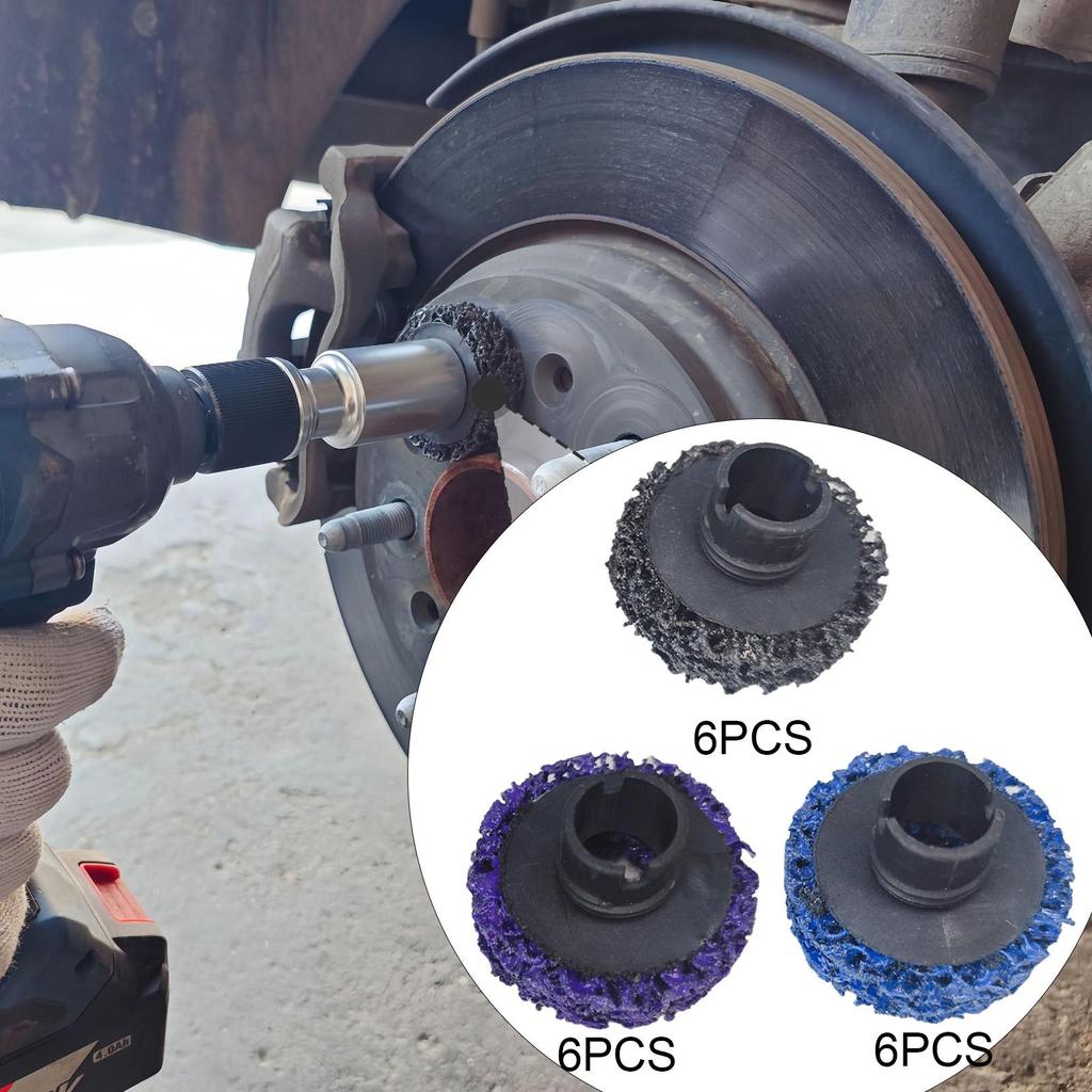 6Pcs Brake Hub Cleaning Discs Multiuse Sanding Pads Rust Removal Wheel Hub Tool for Automobile Drum Truck Rotor Trailer