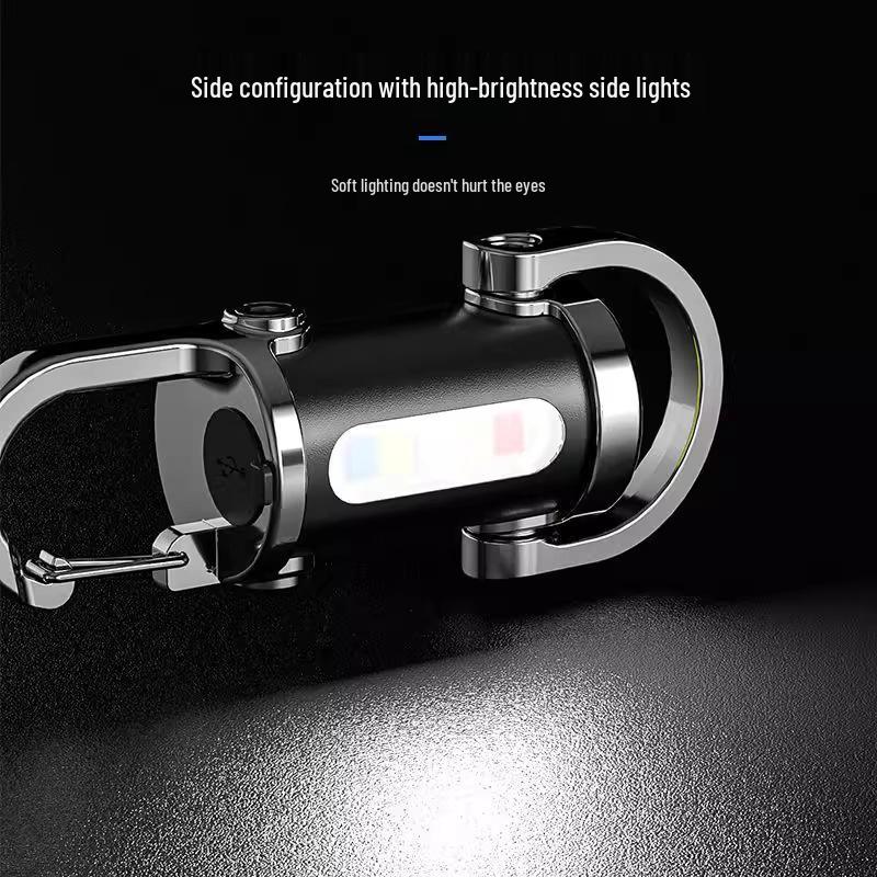Portable Waterproof Keychain Flashlight – Multifunctional, Rechargeable Emergency Light