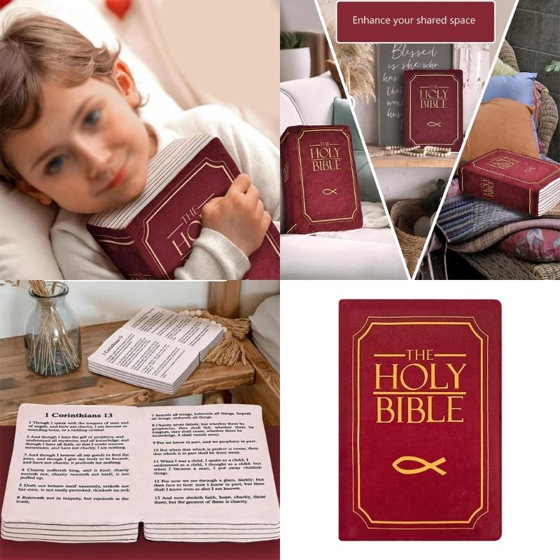 Cute Bible Plushes Pillow Soft Religious Keepsakes Portability Comfortable Cushions For Travel Home Church Decorations