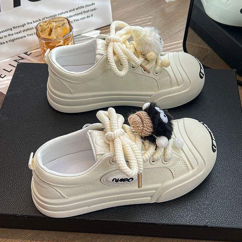 Women's 2025 Summer Korean Style Flat Canvas Slip-On Slippers