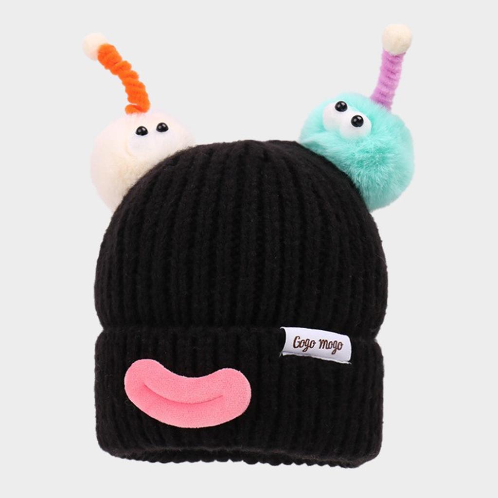 Damenmütze Lustige Cartoon Wurstmaul Wollmütze Gestrickte Ohrenschützmütze Winter Warm Niedlich Großer Kopf Niedliche Lustige Mütze