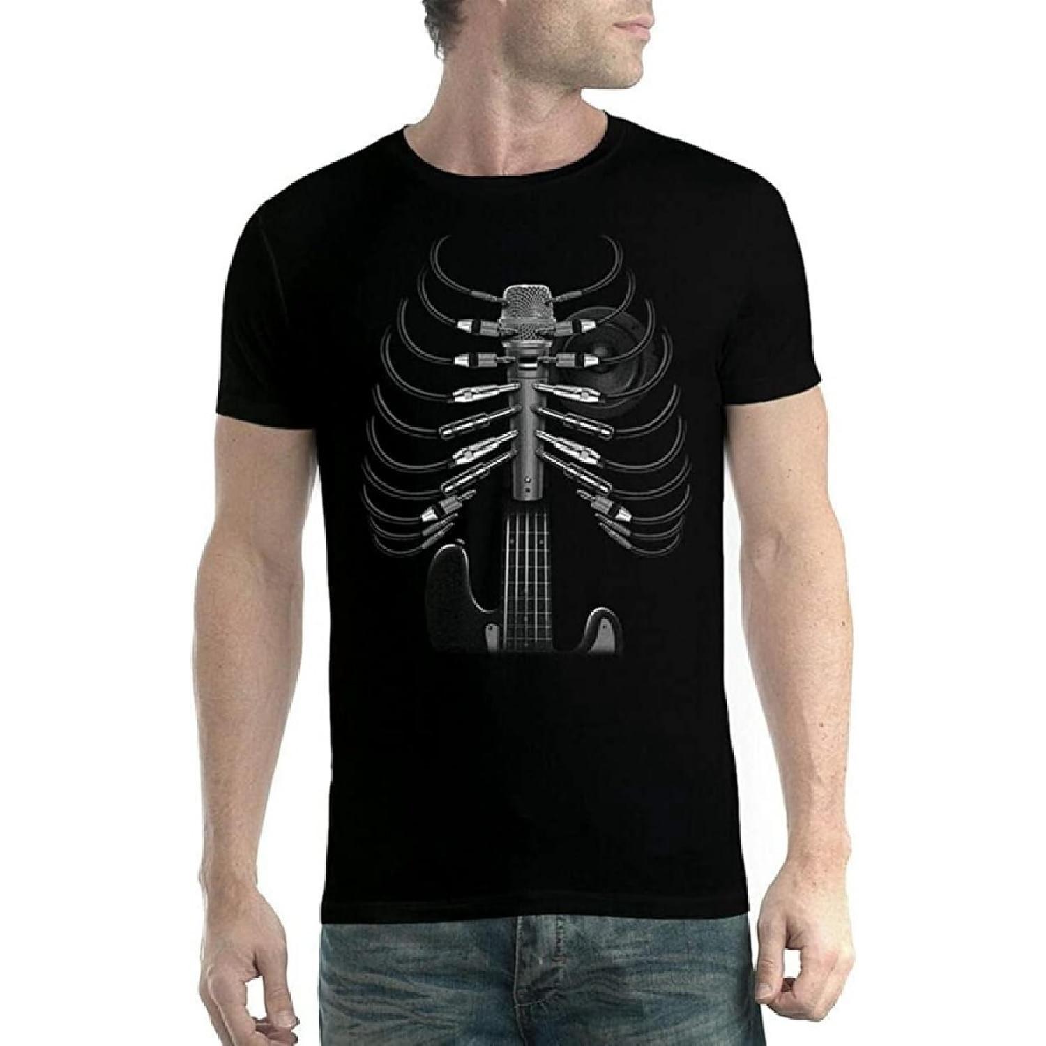 Amped Up Guitar Black Mens T-Shirt Graphic Unisex Tee XXXXXL разноцветный