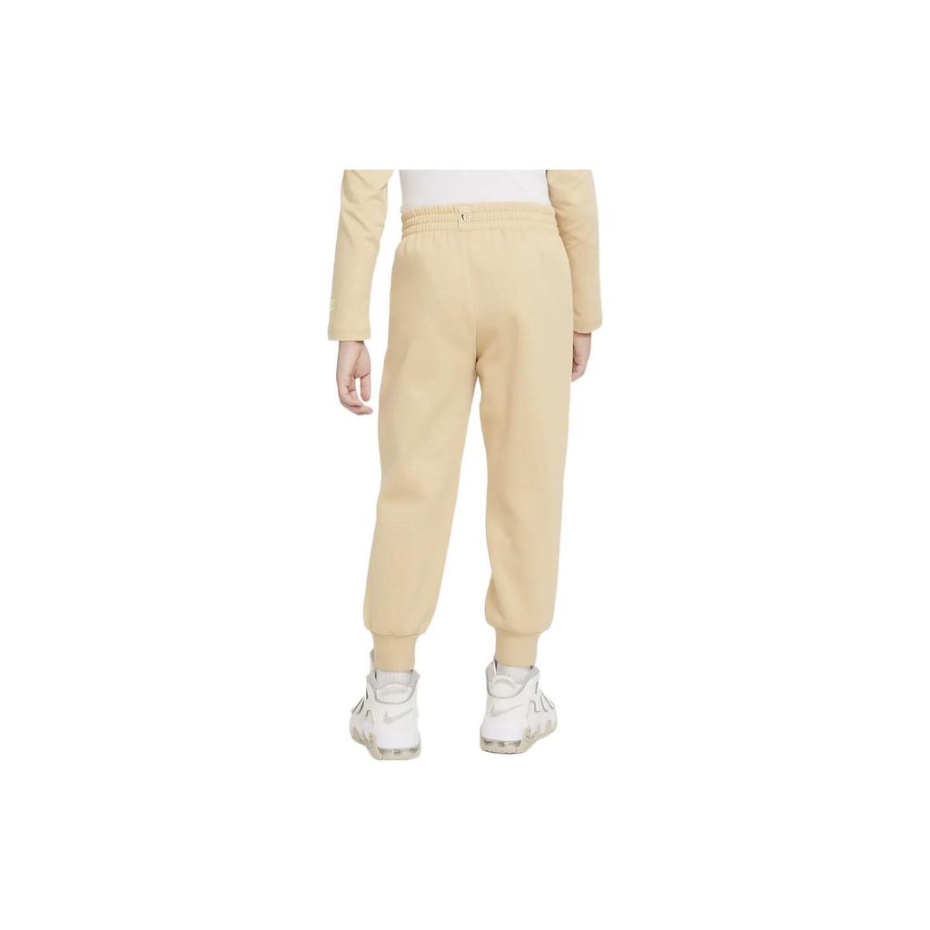 Nike Knit Sports Pants With Solid Color Logo Print Kids Bottoms Light-Brown FB9287-252