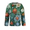 Women's Fashion Printed Long Sleeve Knitted Cardigan Button Down Jacket