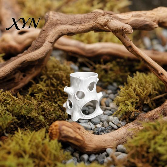 Fish Tank Decoration 3D Printed Aquarium Ornament, Tree Stump for Grass Tanks Native Landscape Ornament And Aquariums, Porous Hiding Place Shrimp,