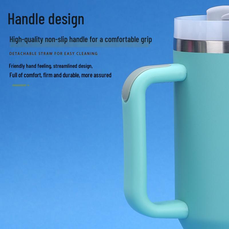 Kuangjie 40oz Stainless Steel Car Thermos Cup with Handle, Large Capacity, Portable for Outdoors