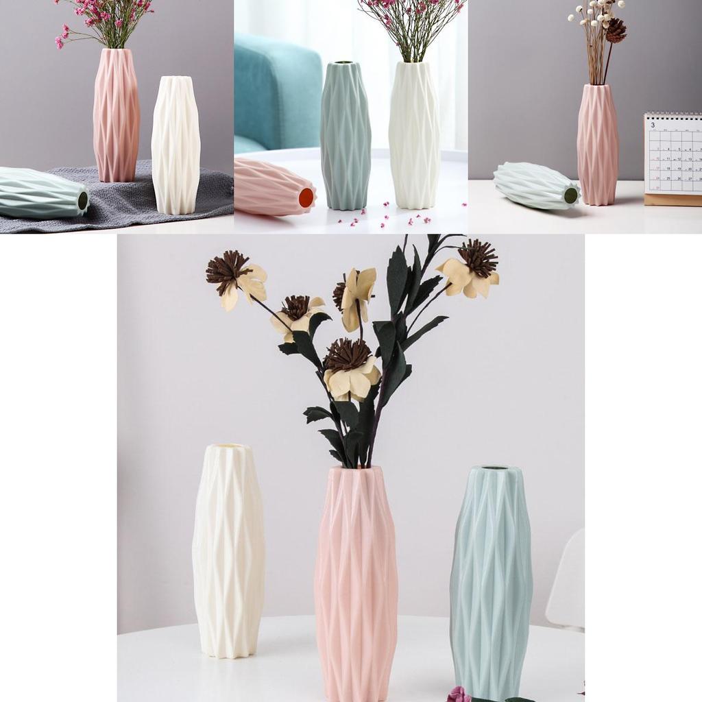 Elegant vit imitationskeramisk blomvas för chic heminredning