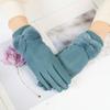 Keep Warm Bowknot Mittens Solid Color  Gloves Simple Winter Velvet Gloves  Winter