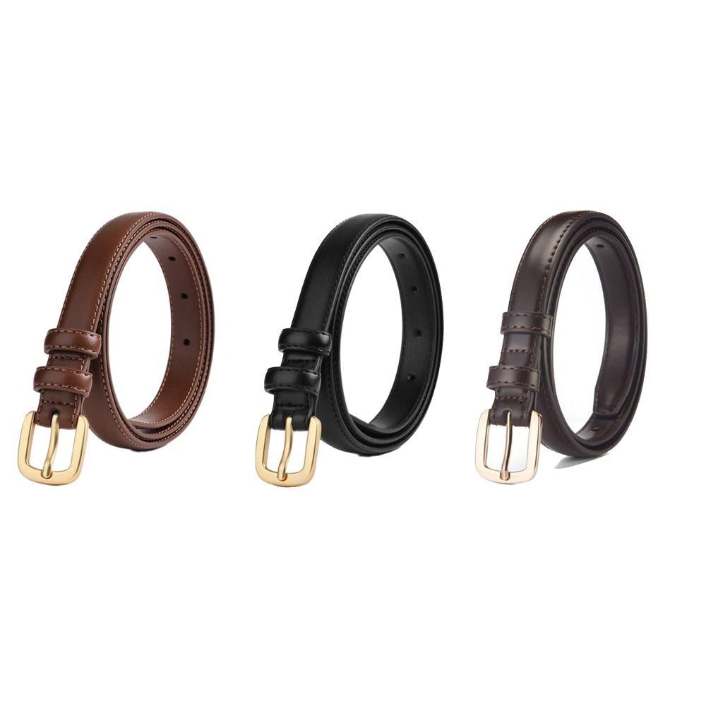 Black Needle Buckle PU Leather Waist Belt Strap Korean Style Waistband Leather Fashion Belt  Ladies