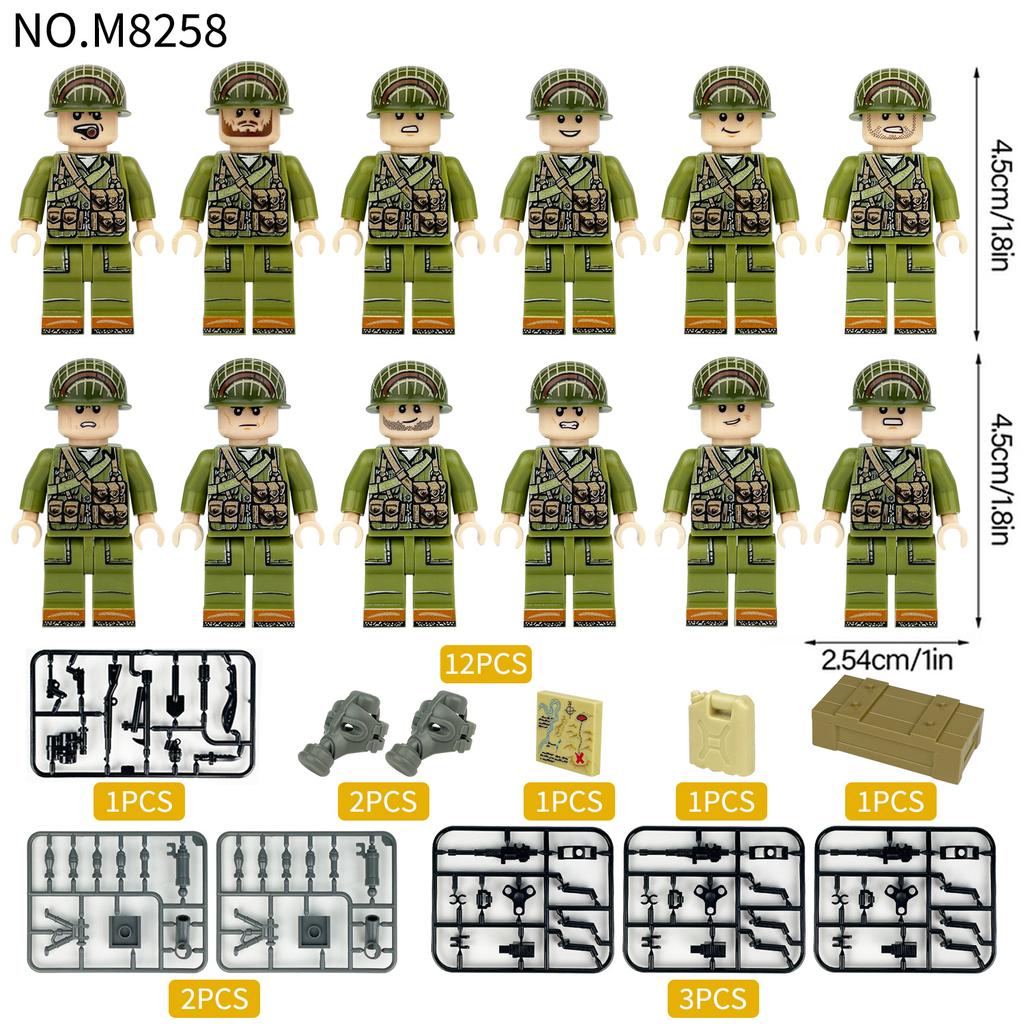 Military Series Fire Support Unit Soldier Figurine Building Blocks Toy