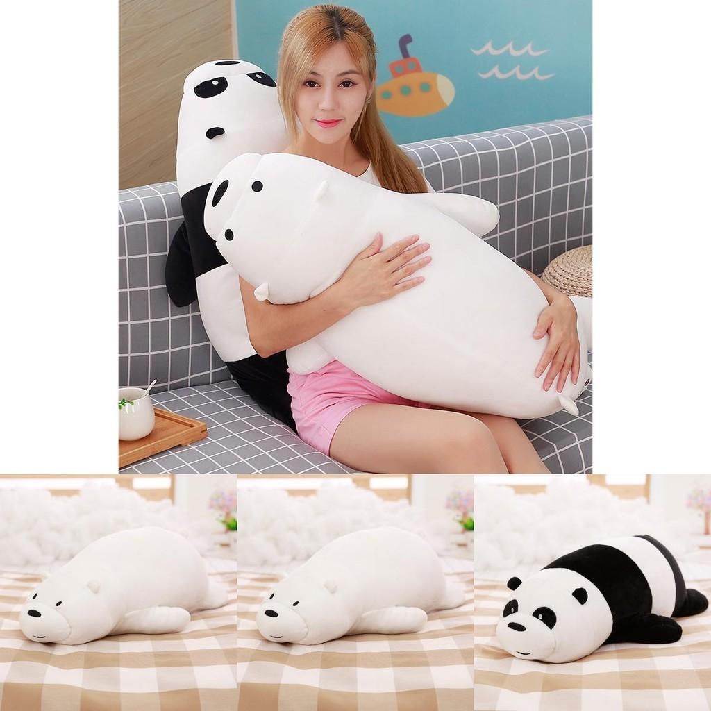 Delightful 80cm We Bare Bears Soft Plush Toy Featuring Adorable Grizzly And Panda Characters