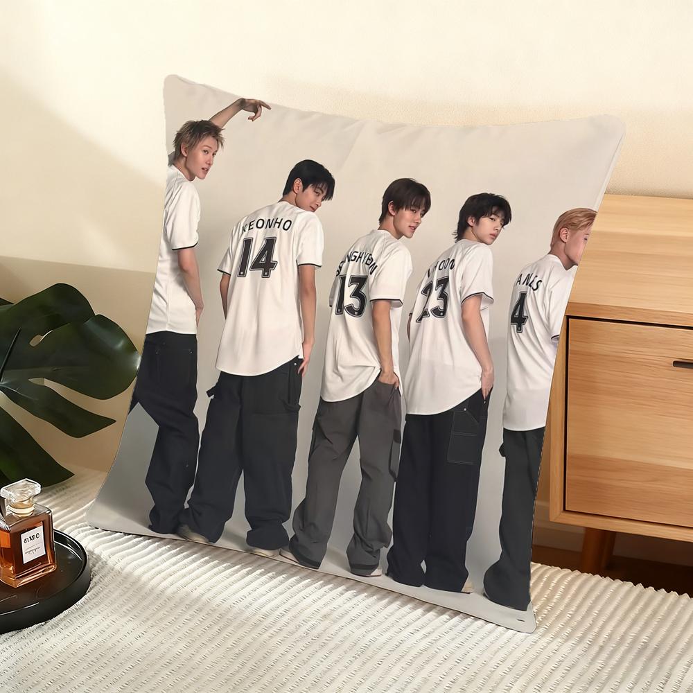 KPOP Cortis Boy Band Cushion Cover Silky Short Plush Home Sofa Cushion Cover - Invisible Zipper Home Decoration