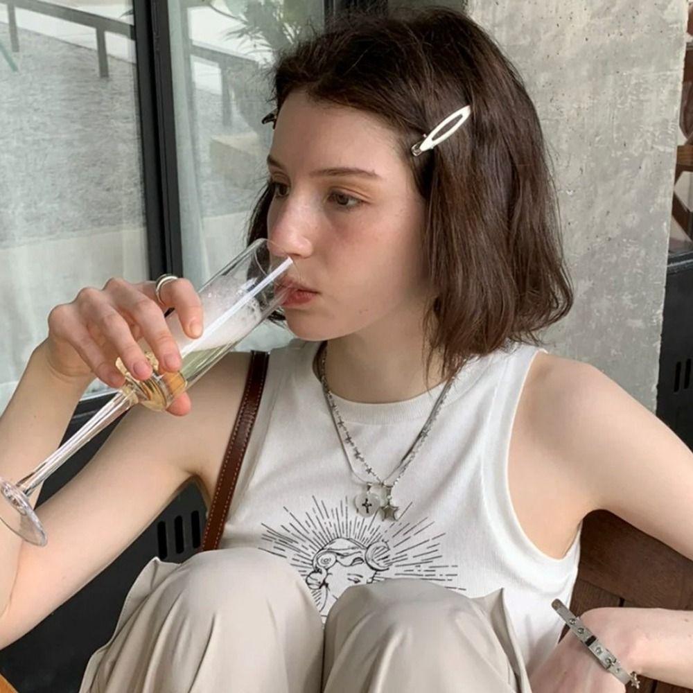 

Bangs Clip Silver Female Hair Accessories Metal Hairpin Korean Style Headwear Makeup Hair Clip A-1Pair