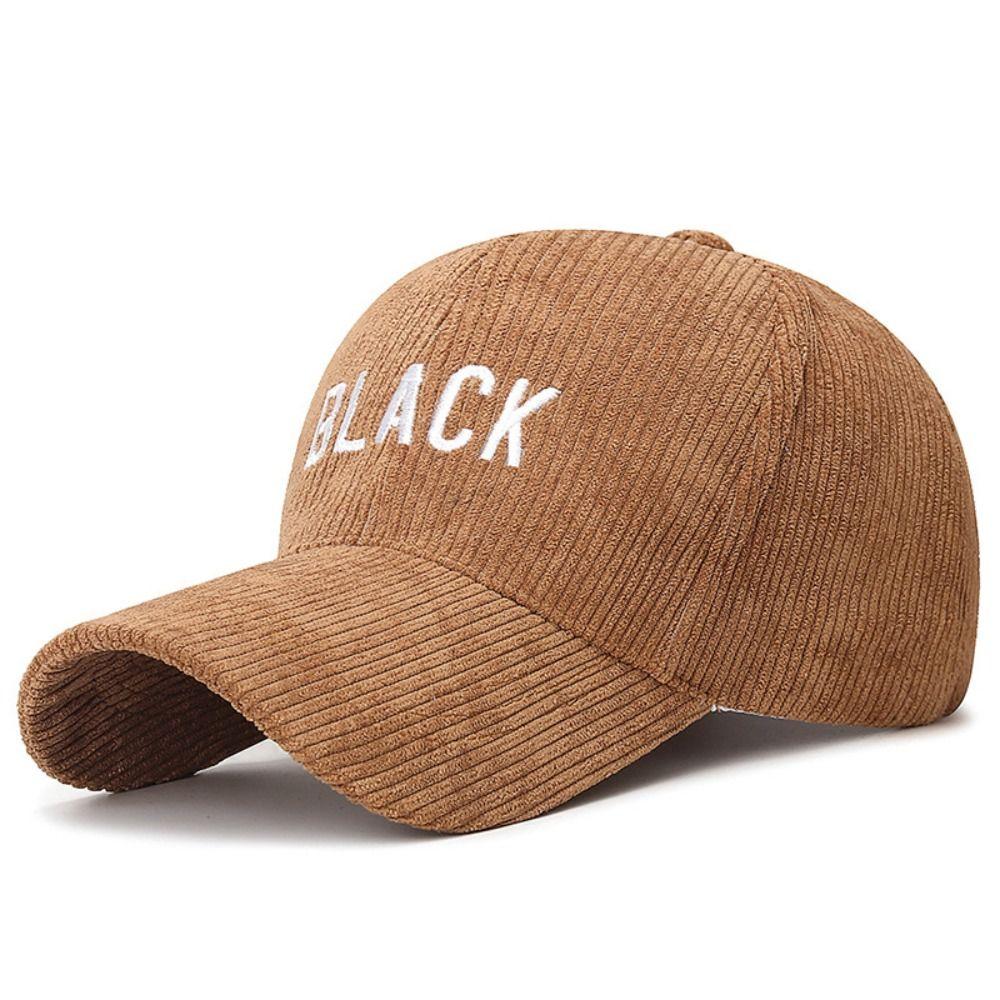 Classic Adjustable Corduroy Baseball Cap Breathable 3D Embroidered Casual Cap Lightweight Polyester Outdoor Sun Hat Daily Use