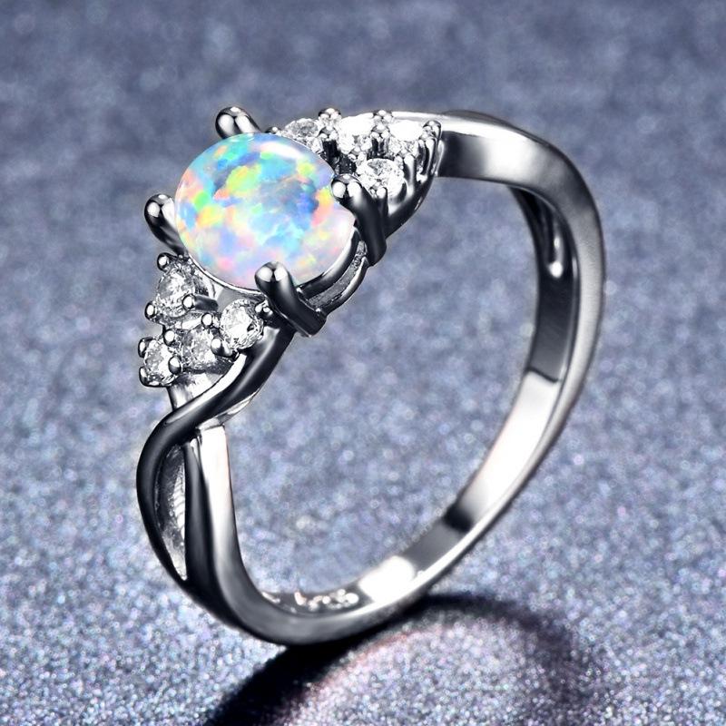 

Summer new retro platinum oval edge figure eight ring in style personality ring no. 6 белый
