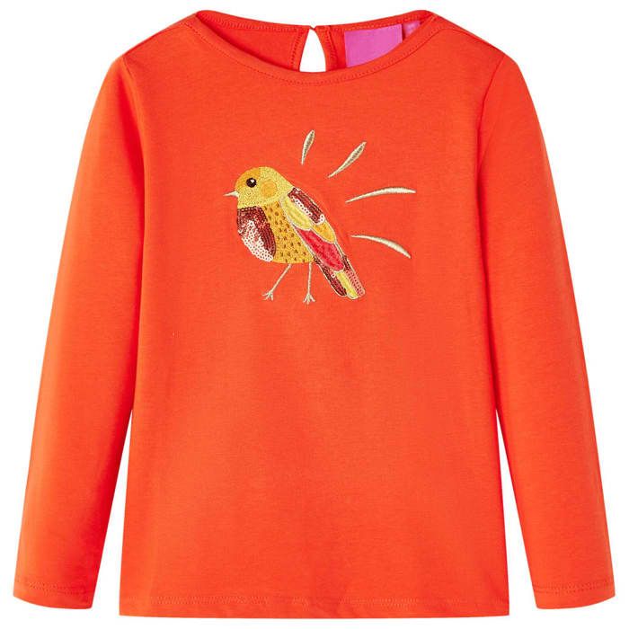 T-shirt enfants à manches longues orange foncé 92/104/116/128/140