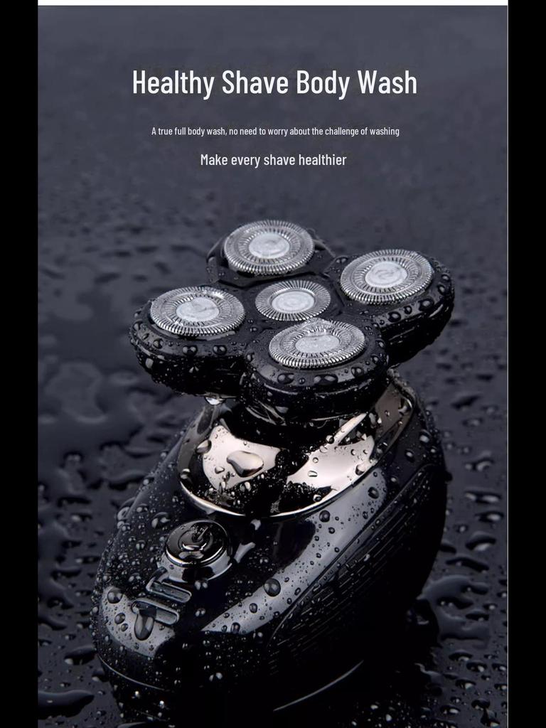 Multifunktionaler elektrischer Herren-Glatzerasierer mit fünf Klingen