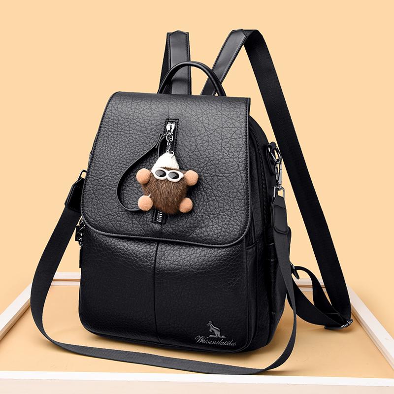 Vintage PU Rucksack Damen Pendler Große Kapazität Reise Rucksack Multifunktionale Umhängetasche