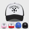“FOOTBALL” Football-Print Sponge Mesh Cap - Adjustable Unisex Sun Hat for Soccer Fans - Fan Gift Cap