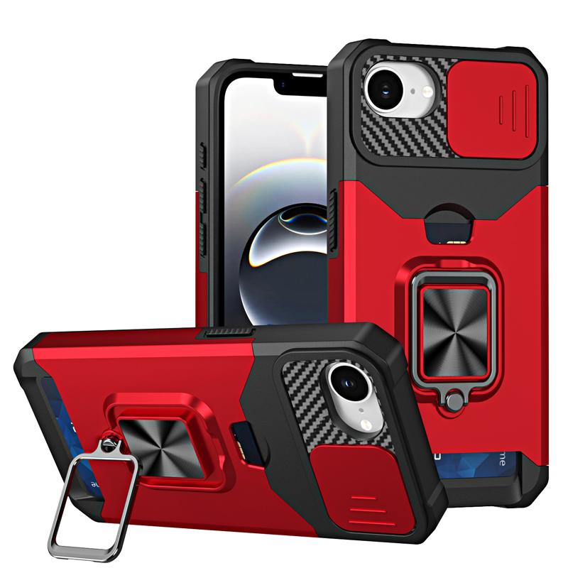 Stoßfestes, schweres Hartschalenetui mit Metallständer und Kartensteckplatz für das iPhone 16 Pro Max 15 Pro Max 14 Pro Max