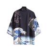 TOUFEIYUAN Japanese-style Happi Kimono Hanten Half Coat Festival Costume Sun Protection Long Sleeve Fox Sakura Grand Ceremony Mikoshi Event Mens Shawl