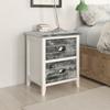 Day and Night - Day and Night Nightstand Gray and White Paulownia Wood 38x28x45 Cm