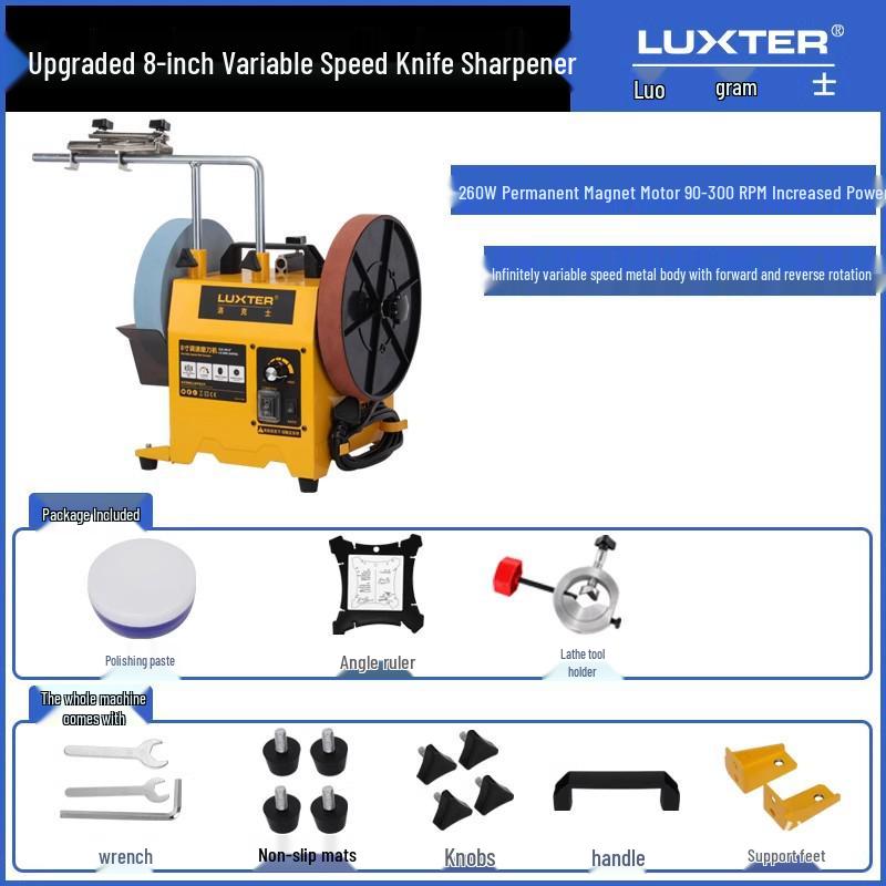 LUXTER Variable Speed Electric Knife Sharpener with Water-Cooled Grinding Wheel