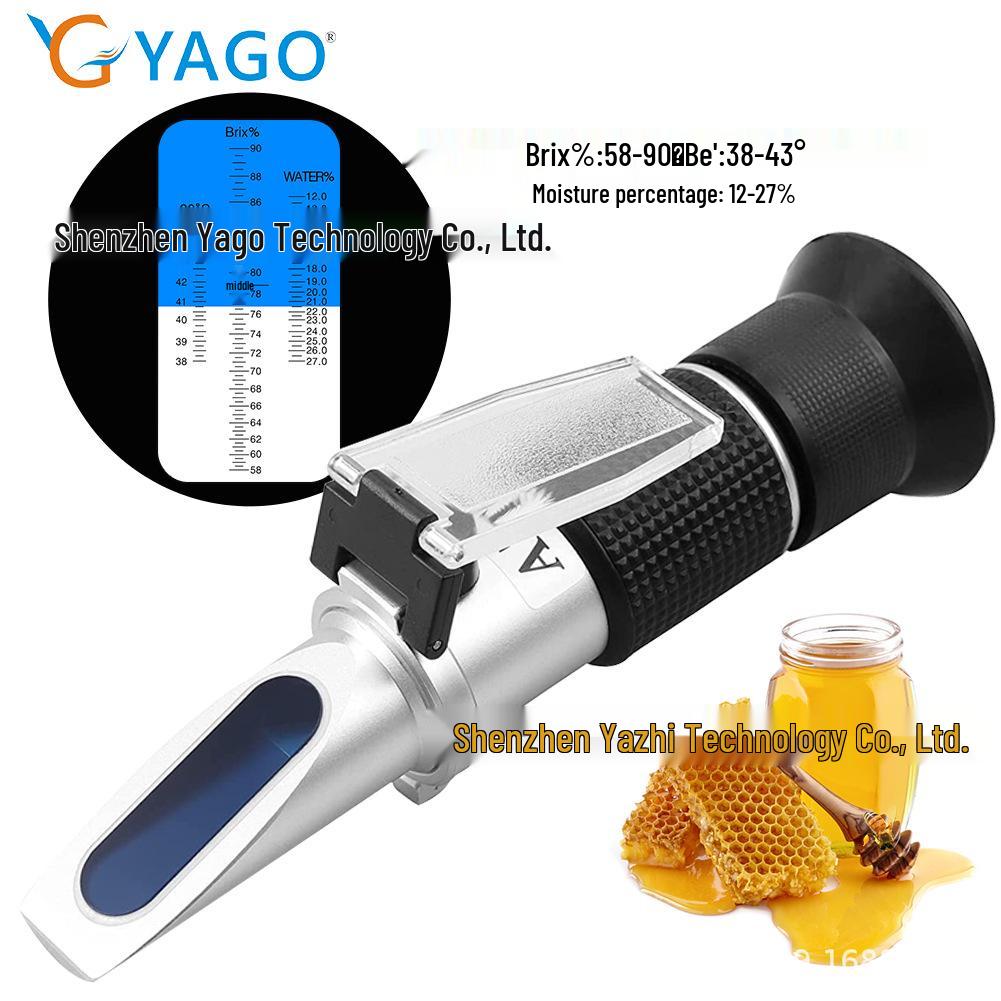Handheld Honey Refractometer: 58-90 Brix Sugar Content & Baumé Meter