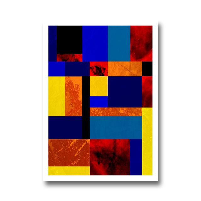 Mondrian Inspired Canvas Art Paintings Colorful Posters and Prints Abstract Wall Art Pictures for Living Room Home Decoration No Frame