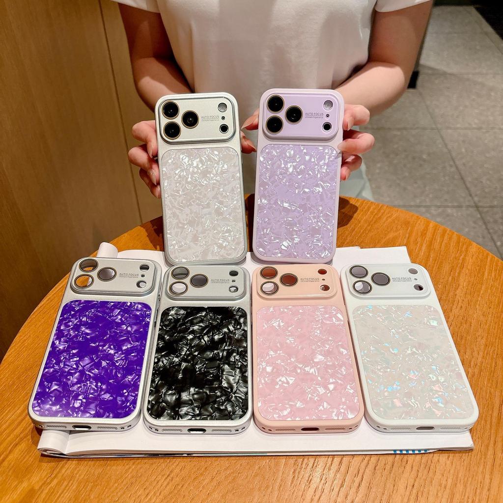 Shell Pattern Quick Change Case for Apple iPhone 17 Pro Max, 16 Large Window, 14/15 Full Coverage.