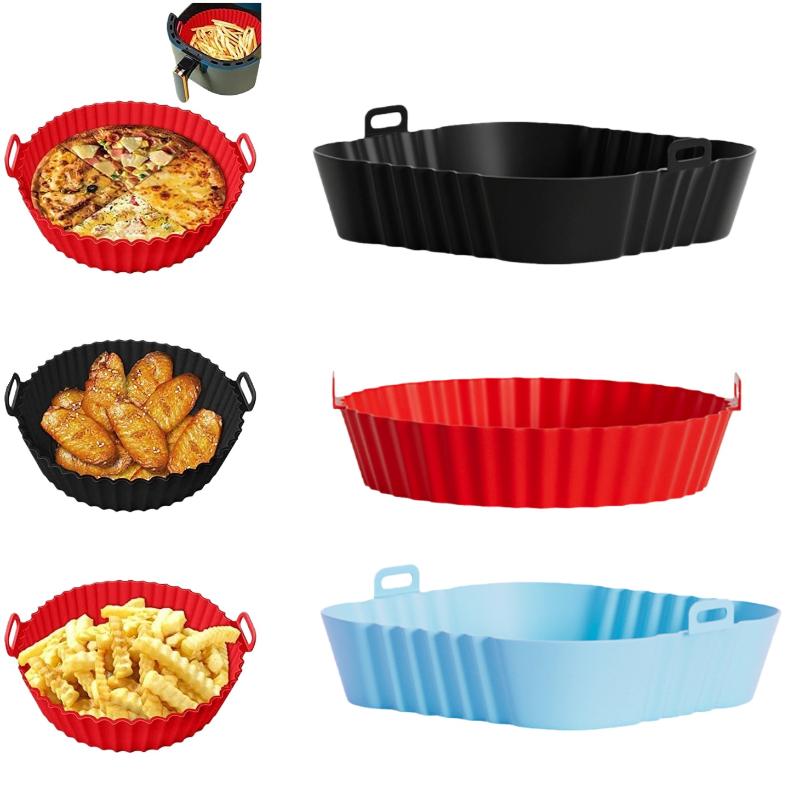 1/3/6Pcs 450°F Silicone Non-Stick Dual Texture Dishwasher Safe Crispy/Steam Cooking Baking Tray Air Fryer Mats