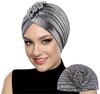 Fashion Pleated Turban Caps Retro Hat Wrap Cover Muslim Indian Hat Bandana Elastic Beanies Chemo Cap For Women African Headwear