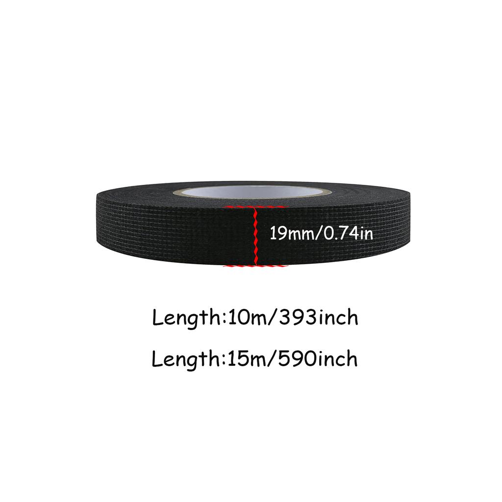 1/3/5 Rolls Heat-Resistant Flame Retardant Wiring Loom Tape 10/15 Meters, for Car Harness Protection, Wide 9/15/19/25mm