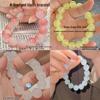 Xiaohongshu Style Soft Gradient Pink Bracelet for Students: Ice Transparent Finger Wrap Around Beads - Perfect for Gifting Besties.