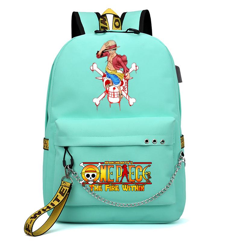 USB student school bag travel backpack printed One Piece casual trendy bag