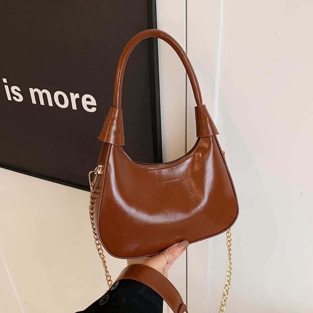 Spring fashion glossy commuter bag casual versatile patent leather crescent bag shoulder underarm bag women's bag