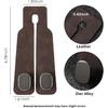 KINIVA Car Seat Headrest Storage Hooks, Set Of 4, Suede PU Leather, Double Hooks (Brown-4 Pack)