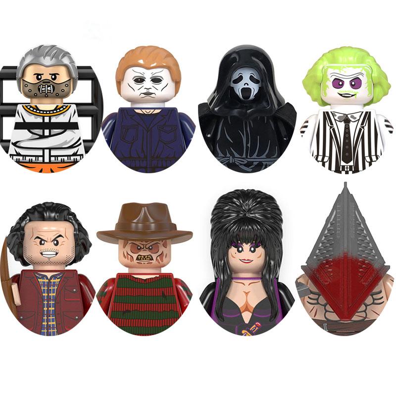 Halloween Horror Figure The Shining Scream Silent Hill Stephen King's It Model Blocks Construction Bricks Toys For Children
