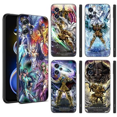 Anime Saint-Seiya Black Silicone Phone Case For Xiaomi POCO X3 X4 NFC F3 F4 GT F5 M3 M4 M6 X5 X6 Pro 5G C55 C65 M5