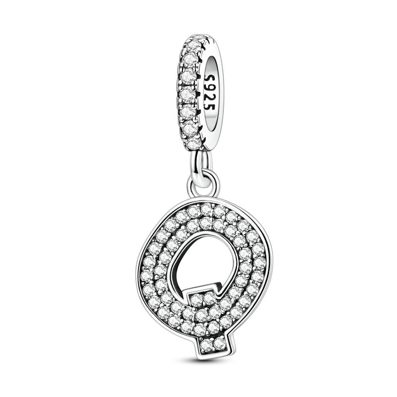 New 26 A-Z Diy Letter Charms Beads Pendant Copper Fit Original Bracelets Bead Making Anniversary Women Jewelry Gift